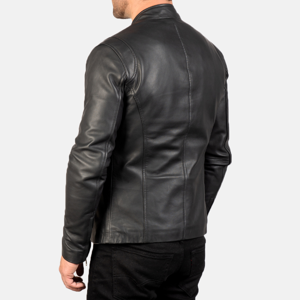 Allaric Alley Distressed Black Leather Jacket